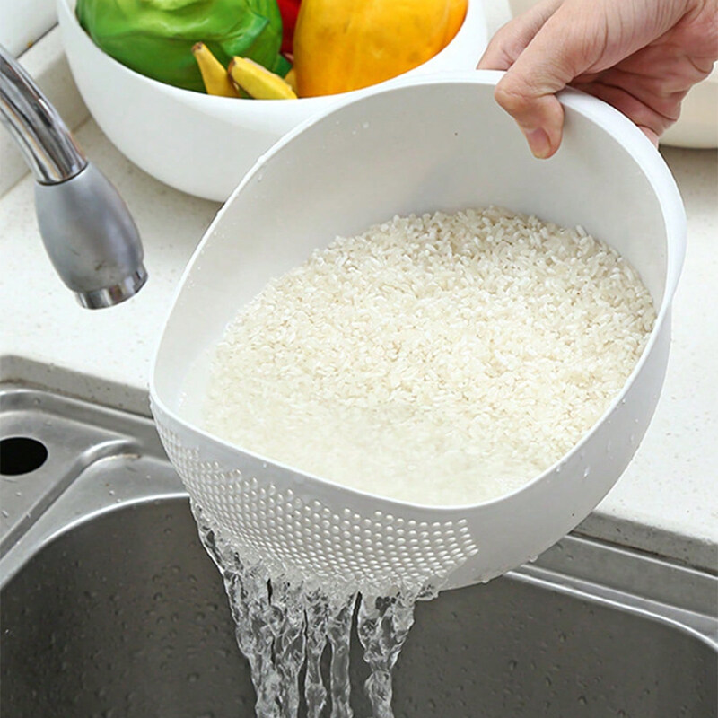プラスチック製の米洗濯排水バスケット