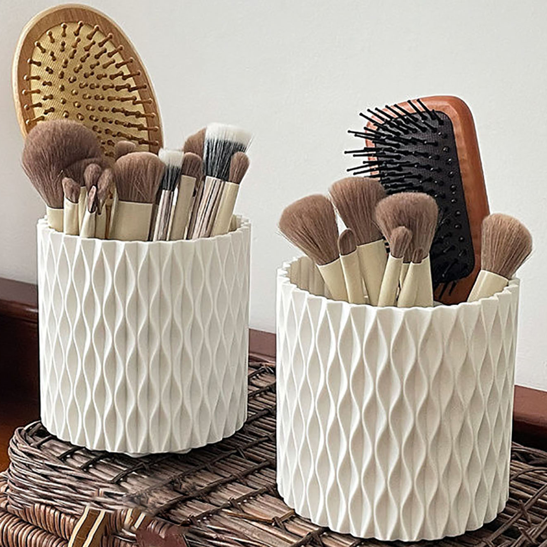 1pc Solid Color Rotatable Makeup Brush Storage