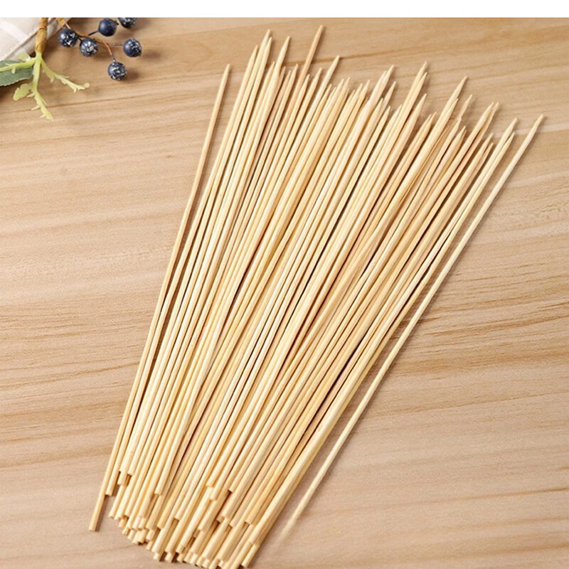 30/50/100pcs 30cm Bbq Bamboo Skewers For Home, Commercial, Outdoor Use, Disposable For Kebabs, Hotpot