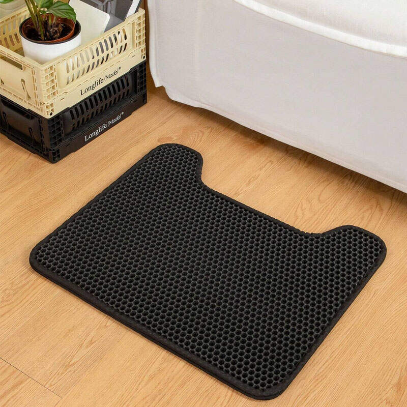 1pc PVC Solid Color Cat Litter Mat