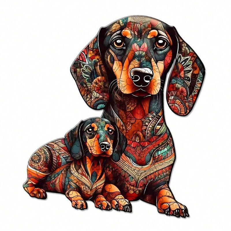 Dachshund special-shaped wooden puzzle creative gifts for birthday gifts for boys and girls party games decorative paintings