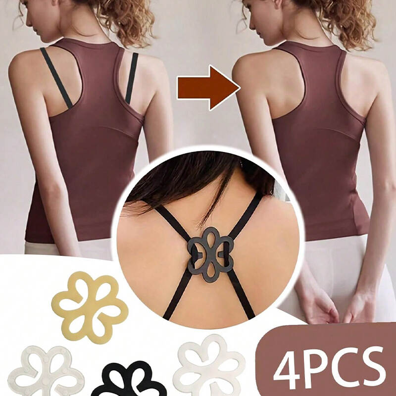 Bra strap clips, flower-shaped bra clips, bra strap holder, adjustable bra clip, invisible bra strap clip, lingerie accessories, bra strap fixer, bulk bra clips, wholesale bra accessories, bra clip distributor, bra strap connector
