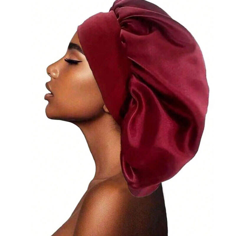 1pc Silk Bonnet for Curly Hair Sleep Cap with Elastic Band