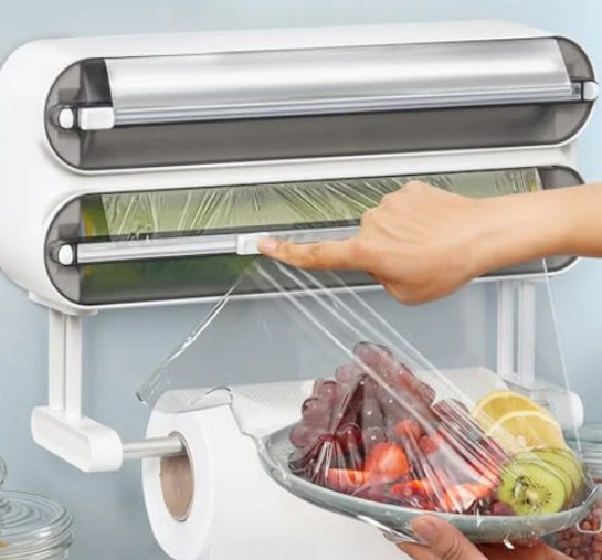 Wall-Mounted Wrap Dispenser with Cutter