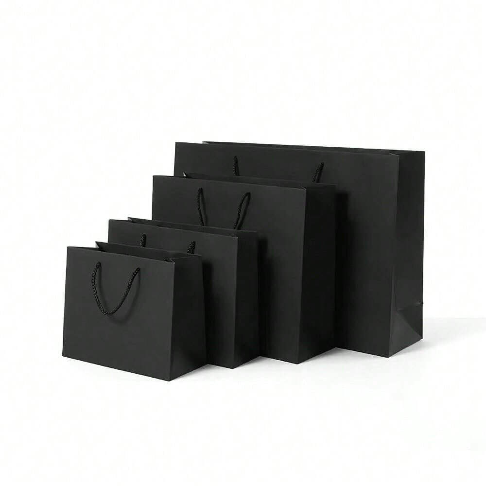 Black Kraft Paper Gift Bags – Wedding, Christmas, Wholesale Packing Supplier
