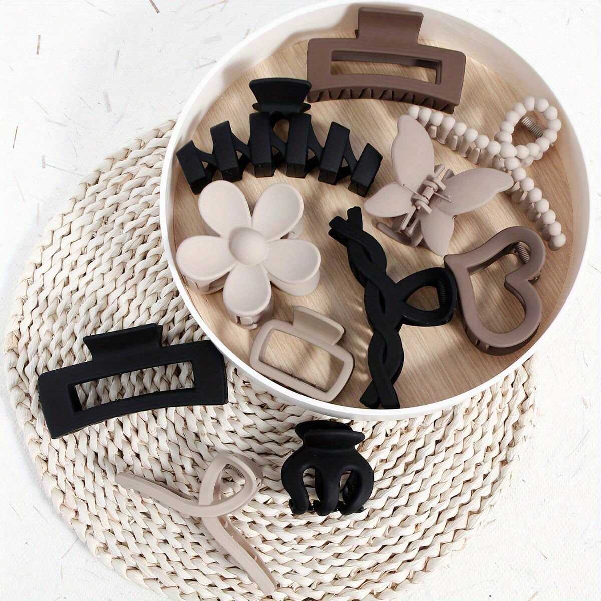 Classic Matte Hair Claw Clips, Durable Flower & Butterfly Designs - Bulk Supplier for Fashion Accessories