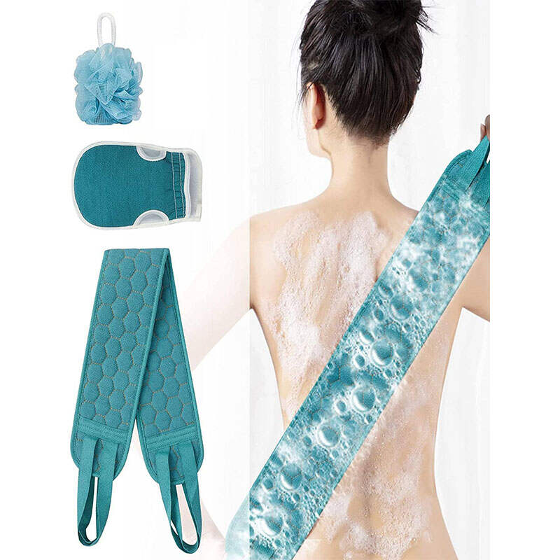 3pcs Bath Exfoliating Set - Bulk Yiwu Supplier Foaming Net & Scrub Straps