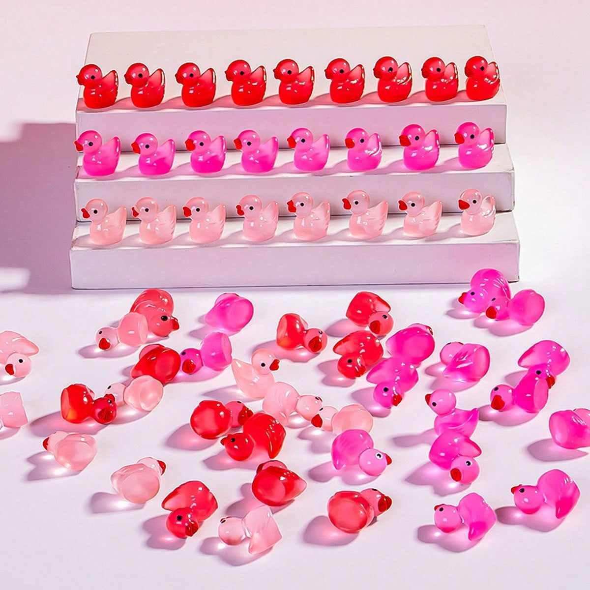 Glow-in-the-Dark Ducks, Mini Resin Decor for Parties & Weddings