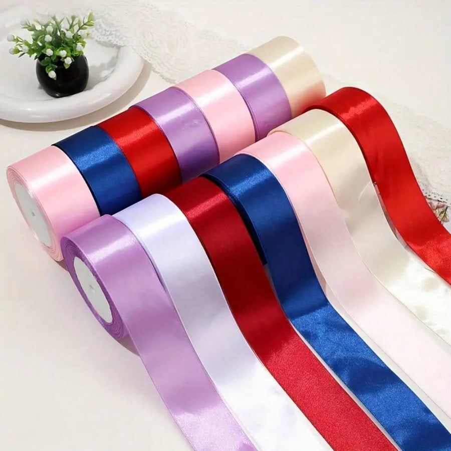 1/5pcs Satin Ribbon For DIY Rose Flower, Gift Wrapping - Wedding Party Bowknot Ribbons
