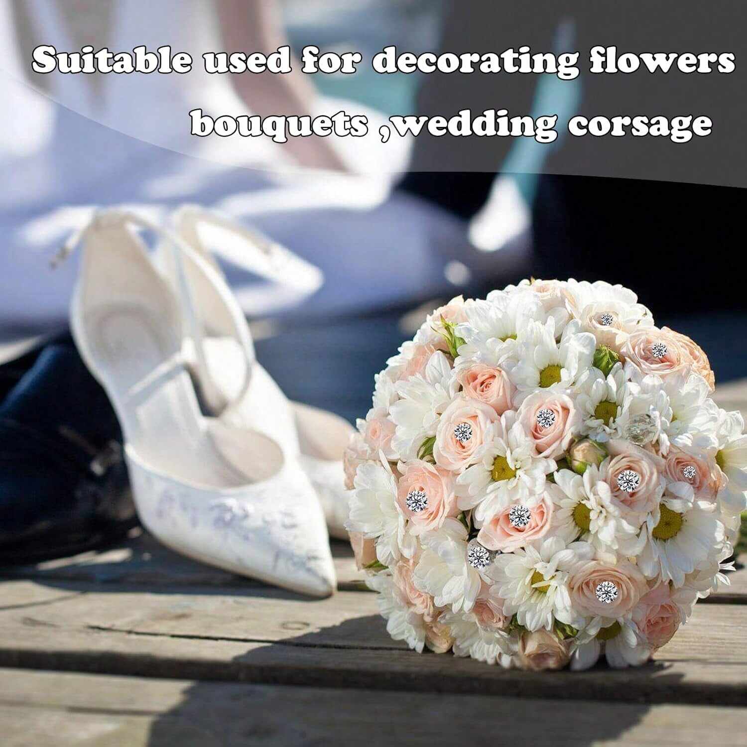 Diamond Rhinestone Pins – OEM Supplier | 100/200pcs Clear Bouquet Flower Pins for Wedding & DIY Craft