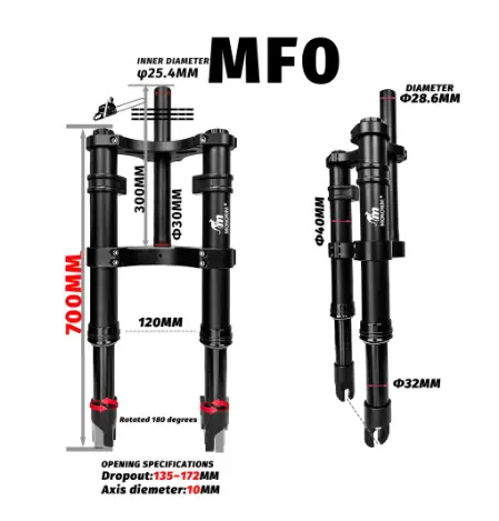 Monorim MF0 690mm front suspension modify kit comfort for Mini/foldable/Road/city/Fattire ebike