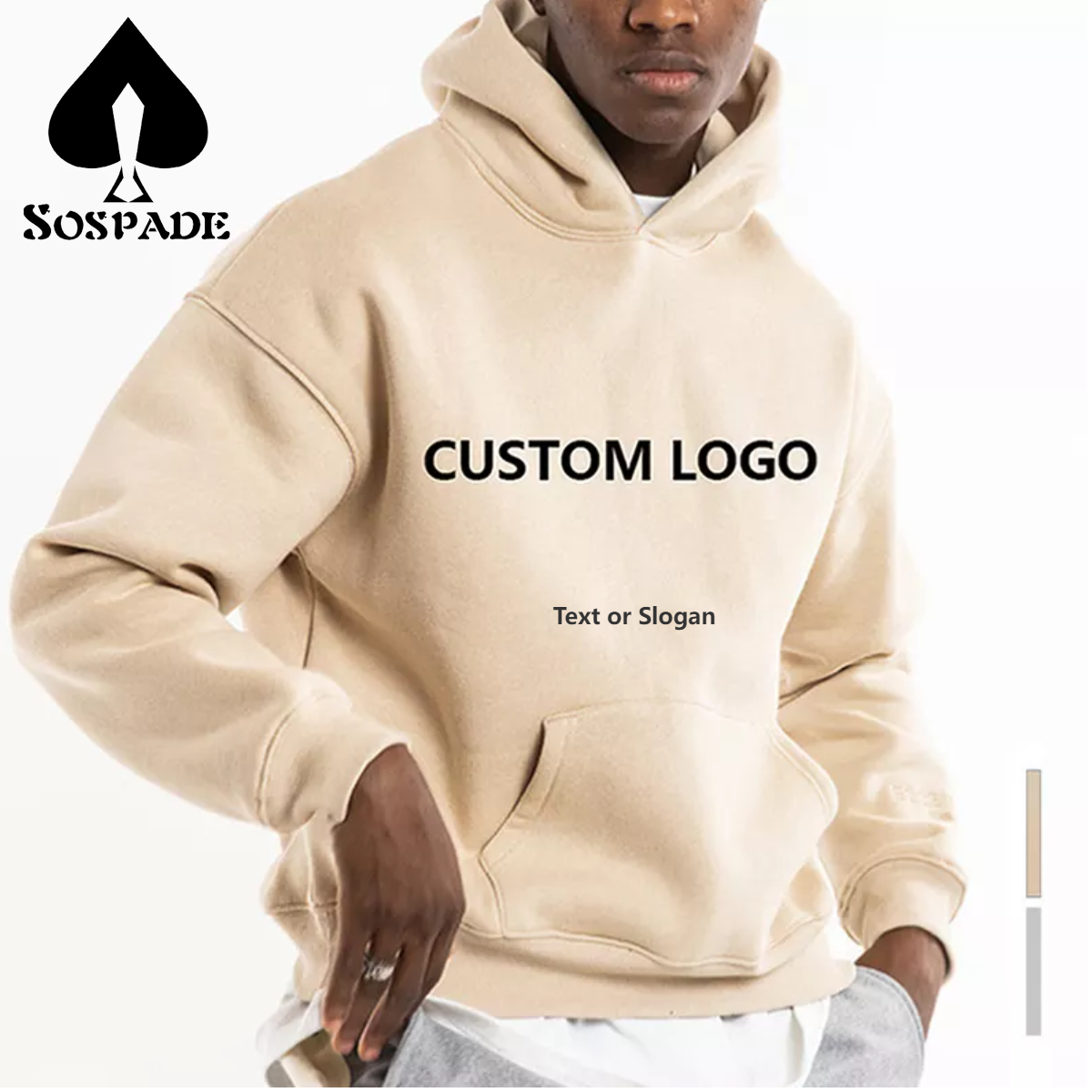 Customized hoodie with solid color men's 100% cotton High quality heavy weight