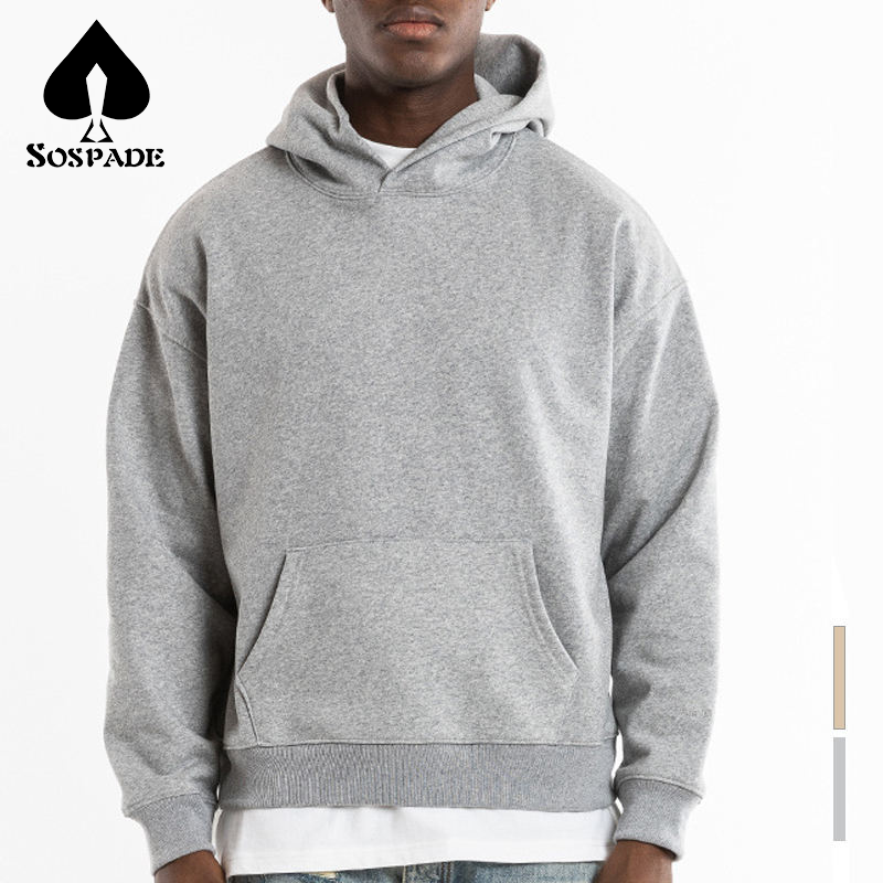 Customized hoodie with solid color men's 100% cotton High quality heavy weight