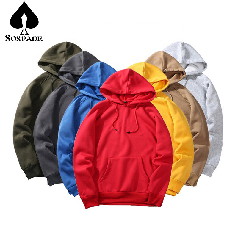 Customized hoodie with solid color men's 100% cotton High quality heavy weight