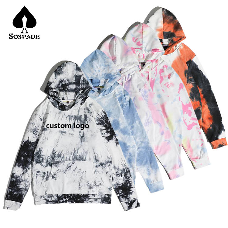 Men's hoodie with Tie-Dye color Customized  100% cotton Selected quality