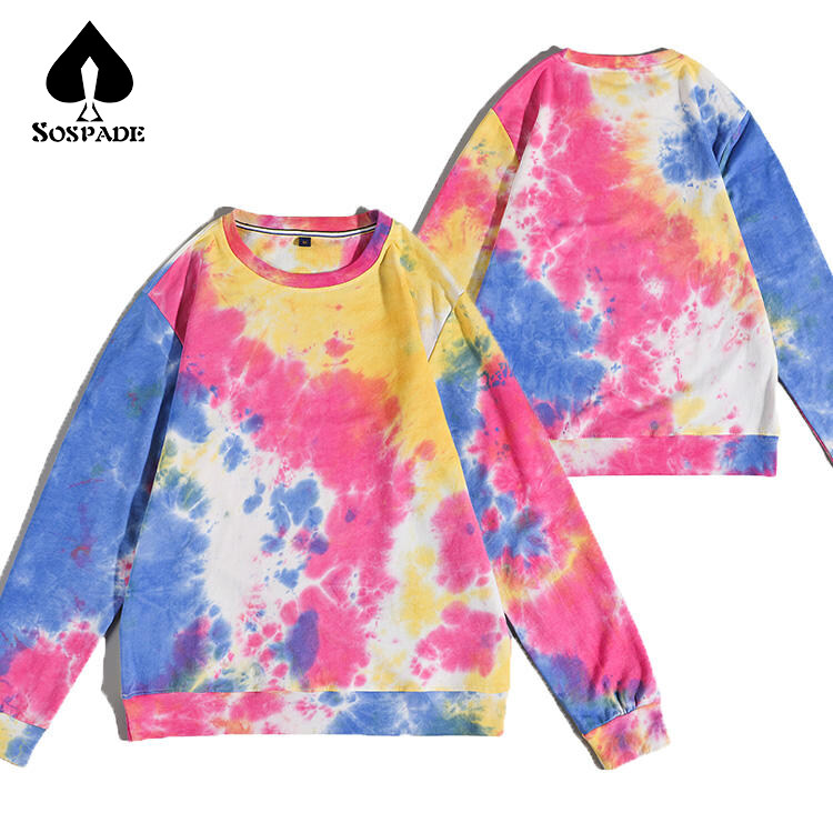 Men's hoodie with Tie-Dye color Customized  100% cotton Selected quality