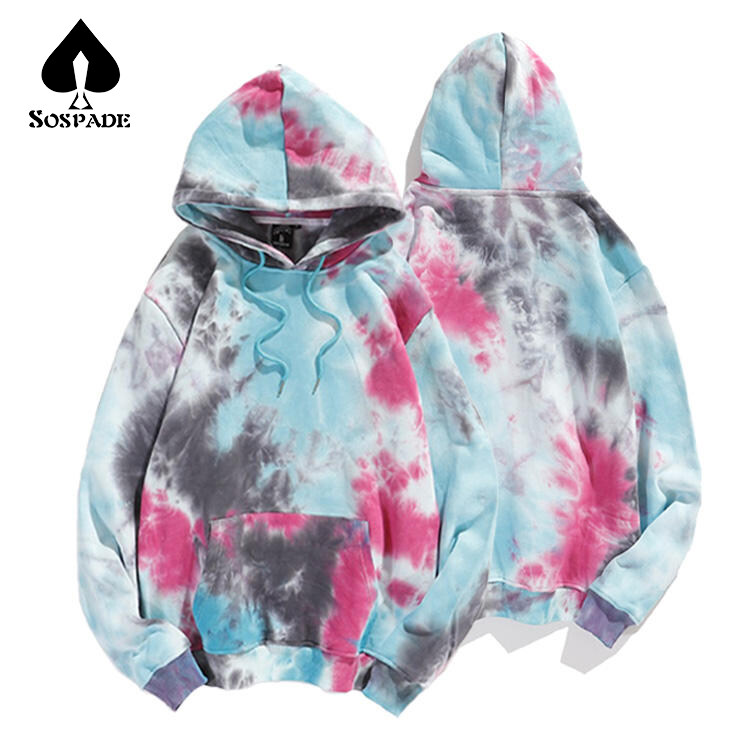 Men's hoodie with Tie-Dye color Customized  100% cotton Selected quality 320g-420g heavy weight