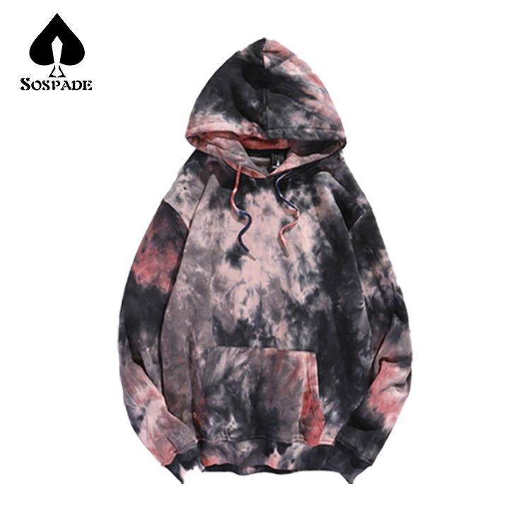 Men's hoodie with Tie-Dye color Customized  100% cotton Selected quality 320g-420g heavy weight