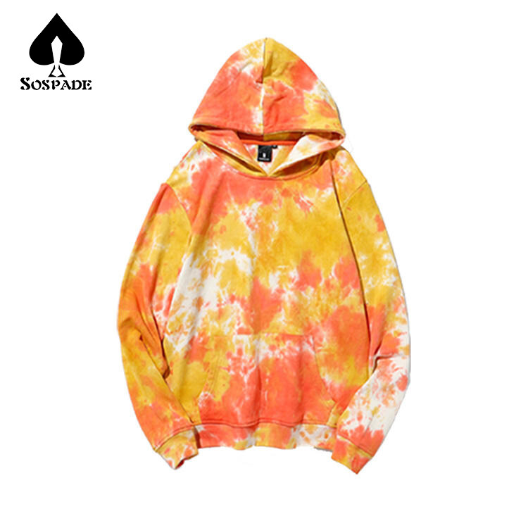 Men's hoodie with Tie-Dye color Customized  100% cotton Selected quality 320g-420g heavy weight