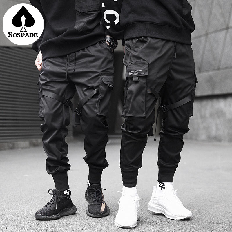 Men's Street Cargo Pants Harajuku Harem Pants Fashion Hop Elastic Feet Joggers Comfort Trousers