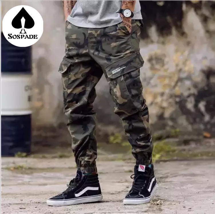 Custom Logo Men's Pants Hip-hop Breathable Men's Pants Fashion Camouflage Loose Overalls