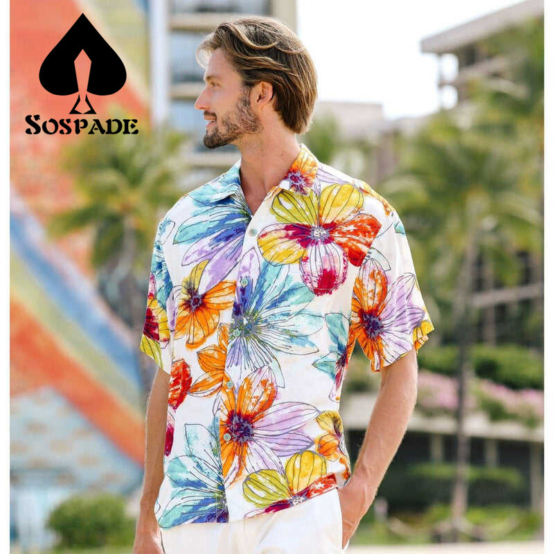 SoSpade OEM/ODM pre-sale 3d Digital Printing Summer Vacation Beach Wear Button Shirts Custom Hawaiian Shirts For Uniesx