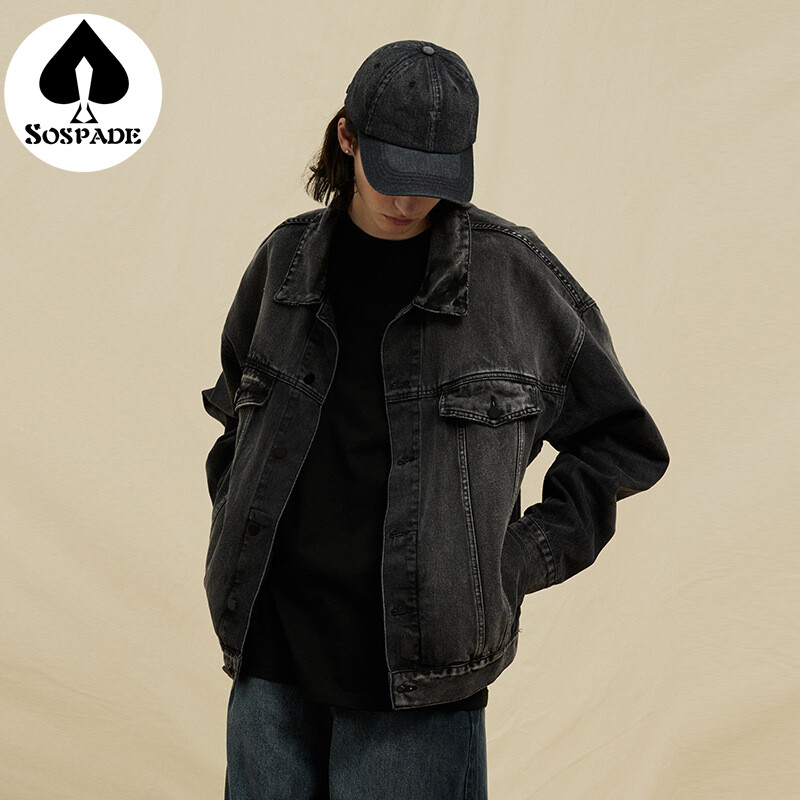 Sospade OEM/ODM Fashion casual loose short black denim jacket