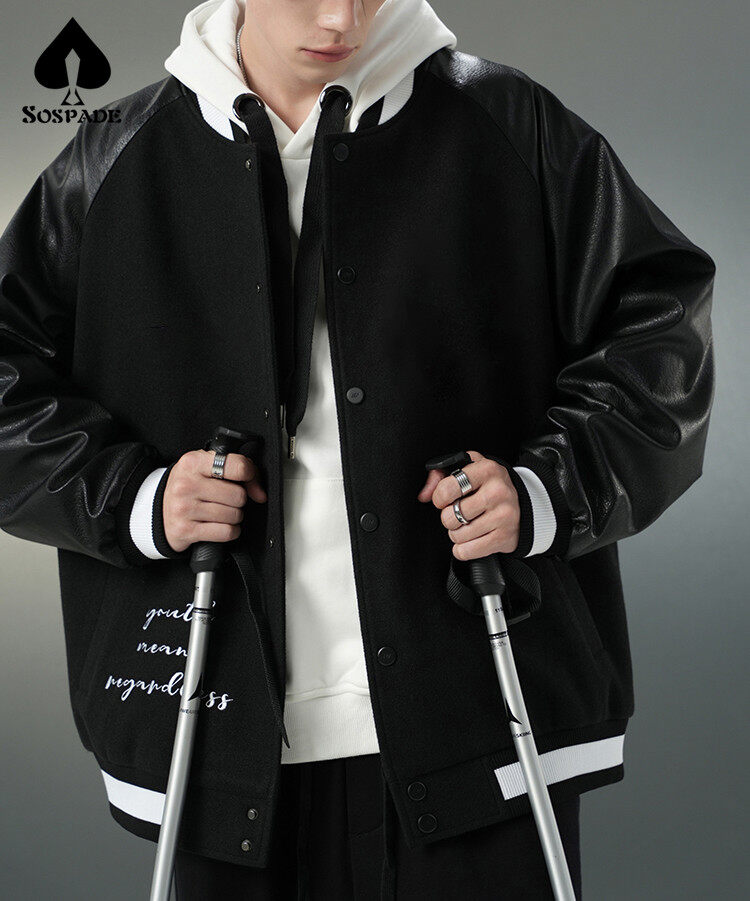OEM/ODM high quality Black Jacket Cuff stitching soft PU leather fabric