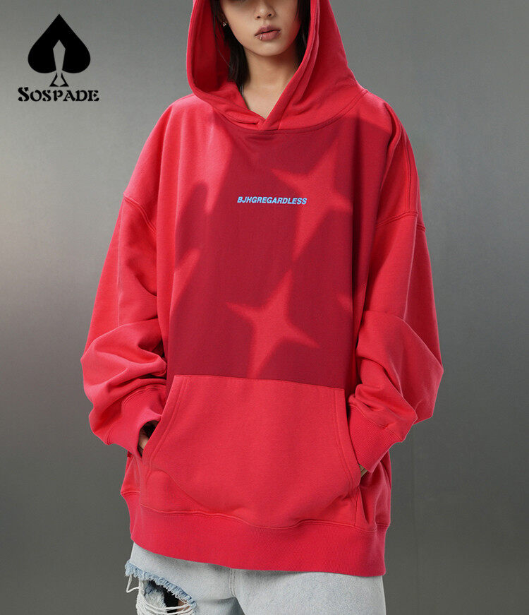 OEM Fleece hoodie knit coat Large letter pattern printing custom made heavy weight oversized