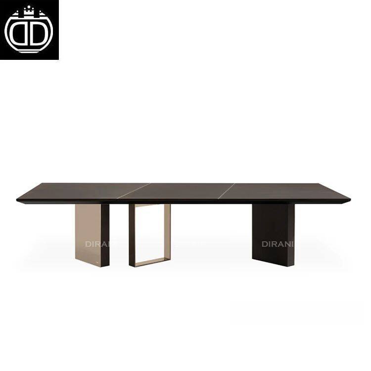 Luxury Metal Dining Table Unique Shape Contemporary Stainless Steel Dinner Table