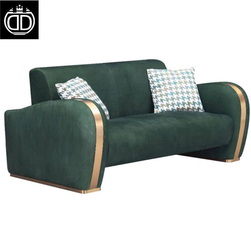 Green Italian Upholstery Leather Sofa Set