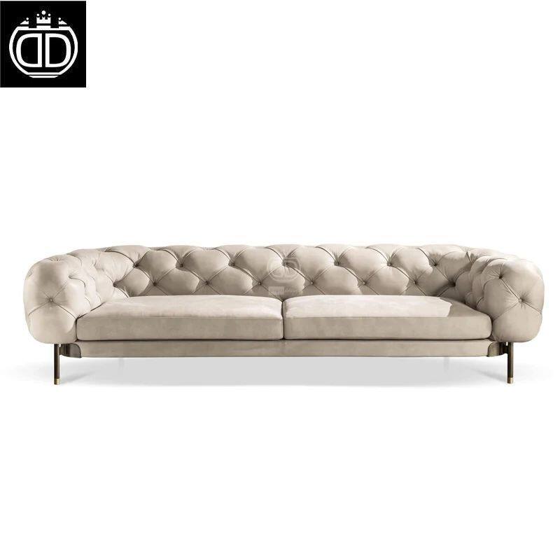 High End Home Furniture Modern Italian Minimalist Design Fabric Chesterfield Sofa