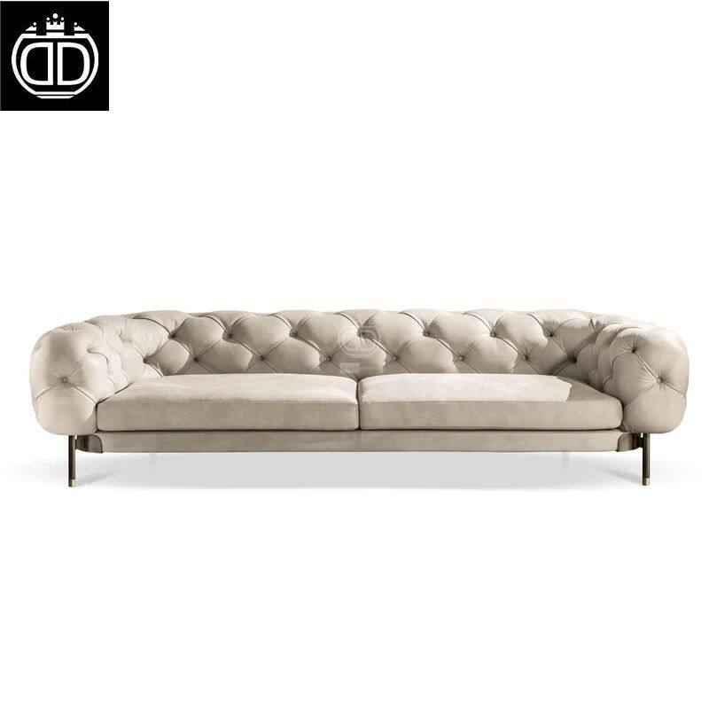 leather two seater chesterfield sofa