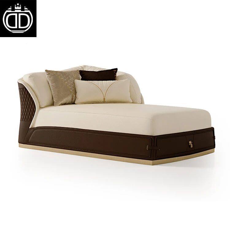 New Modern Italian Luxury Fold Sofa Bed Genuine Leather Chaise Lounge
