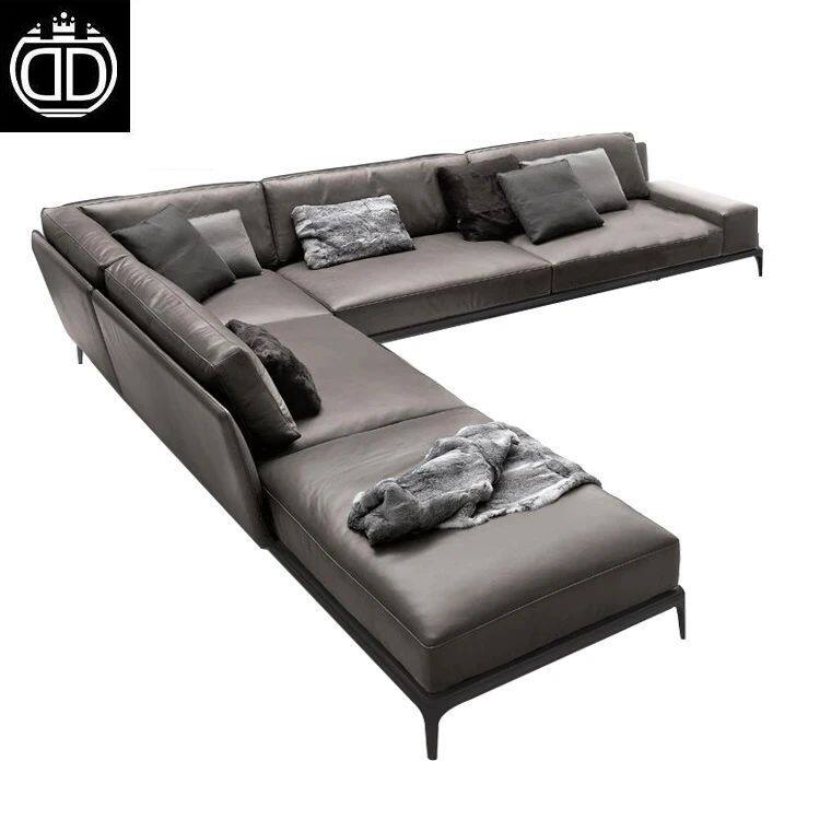 Luxury Modern Style Leather Corner Sofa New Design L Shape Sofa