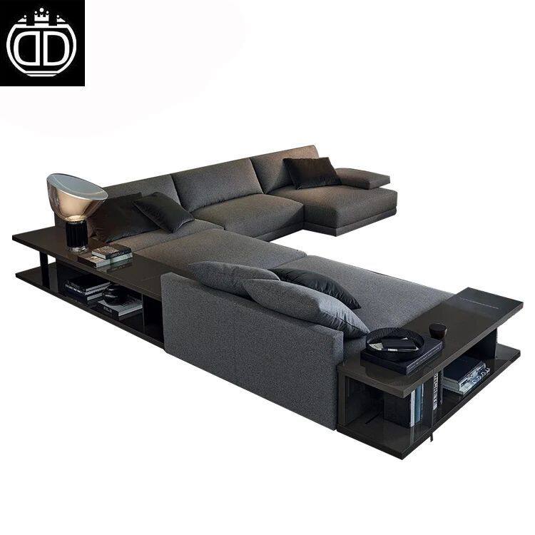 Classic Villa Living Room Furniture Relax Modern Synthetic Leather Sectional Sofa