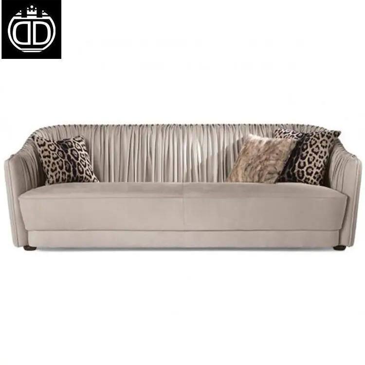 High Quality Twist Leather Couch Designer Luxury Italian Modern Curved Sofa