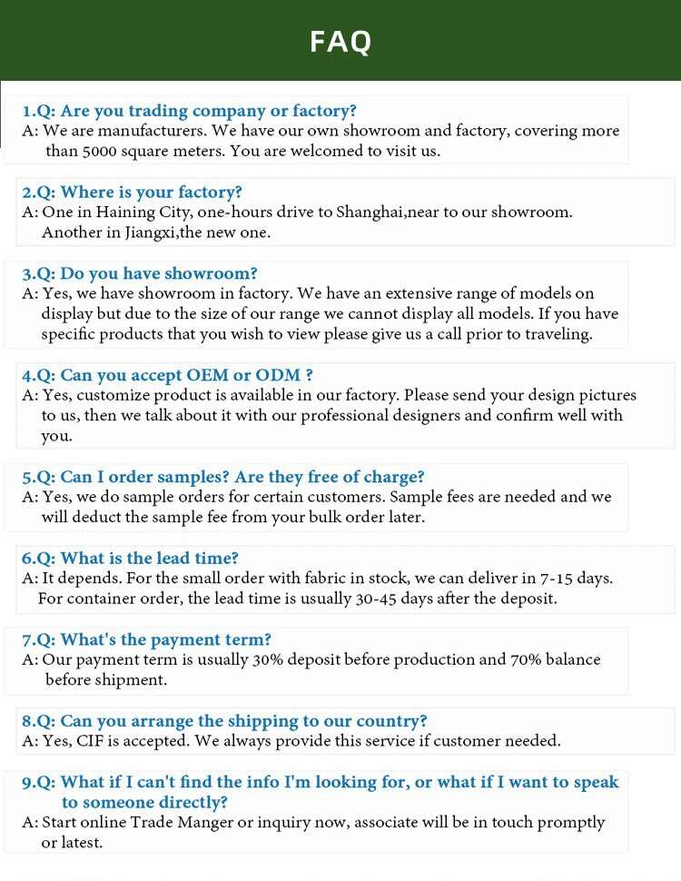 Frank Furniture FAQ