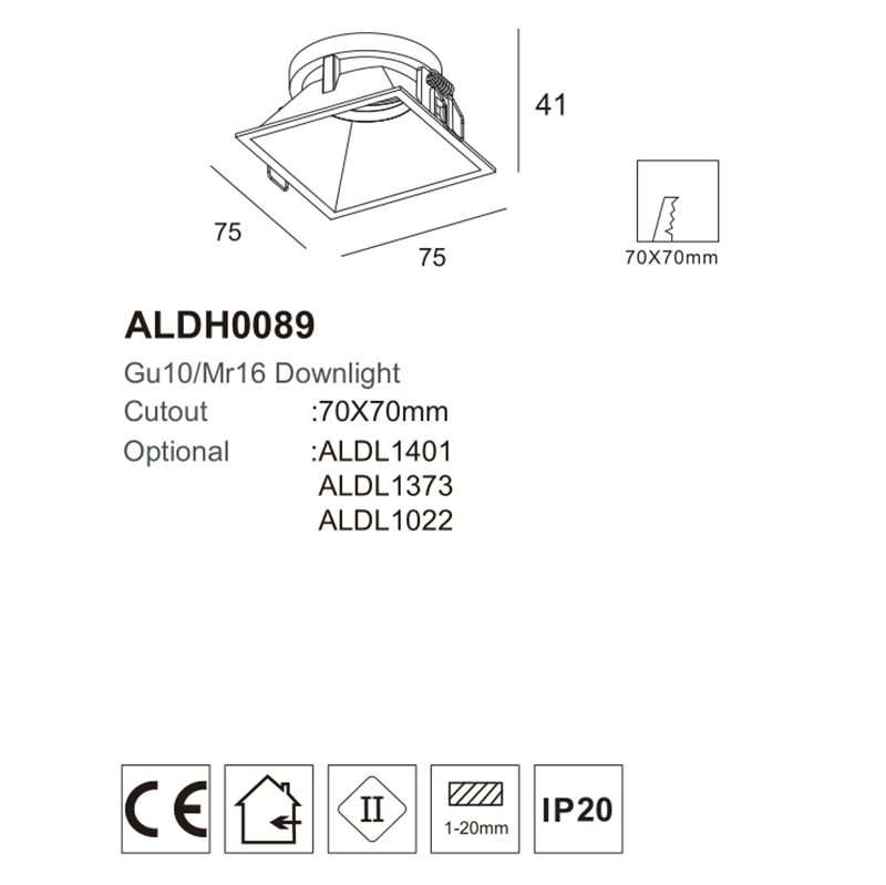 Gu10 downlights