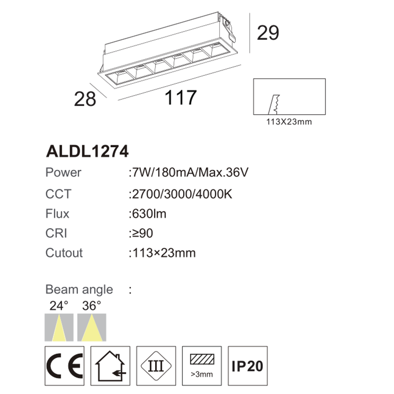recessed linear downlight