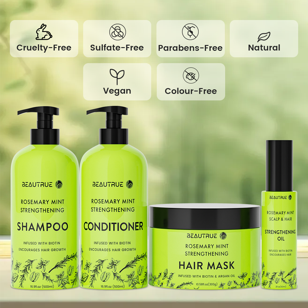 Rosemary Mint Strengthening Hair Care Set;shampoo;conditioner;hair mask;hair oil;rosemary mint shampoo