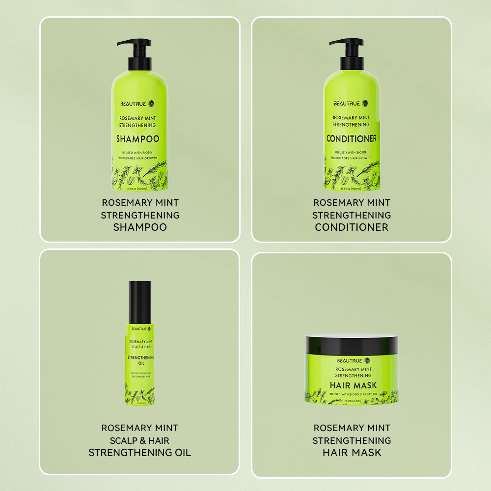 Rosemary Mint Strengthening Hair Care Set;shampoo;conditioner;hair mask;hair oil;rosemary mint shampoo