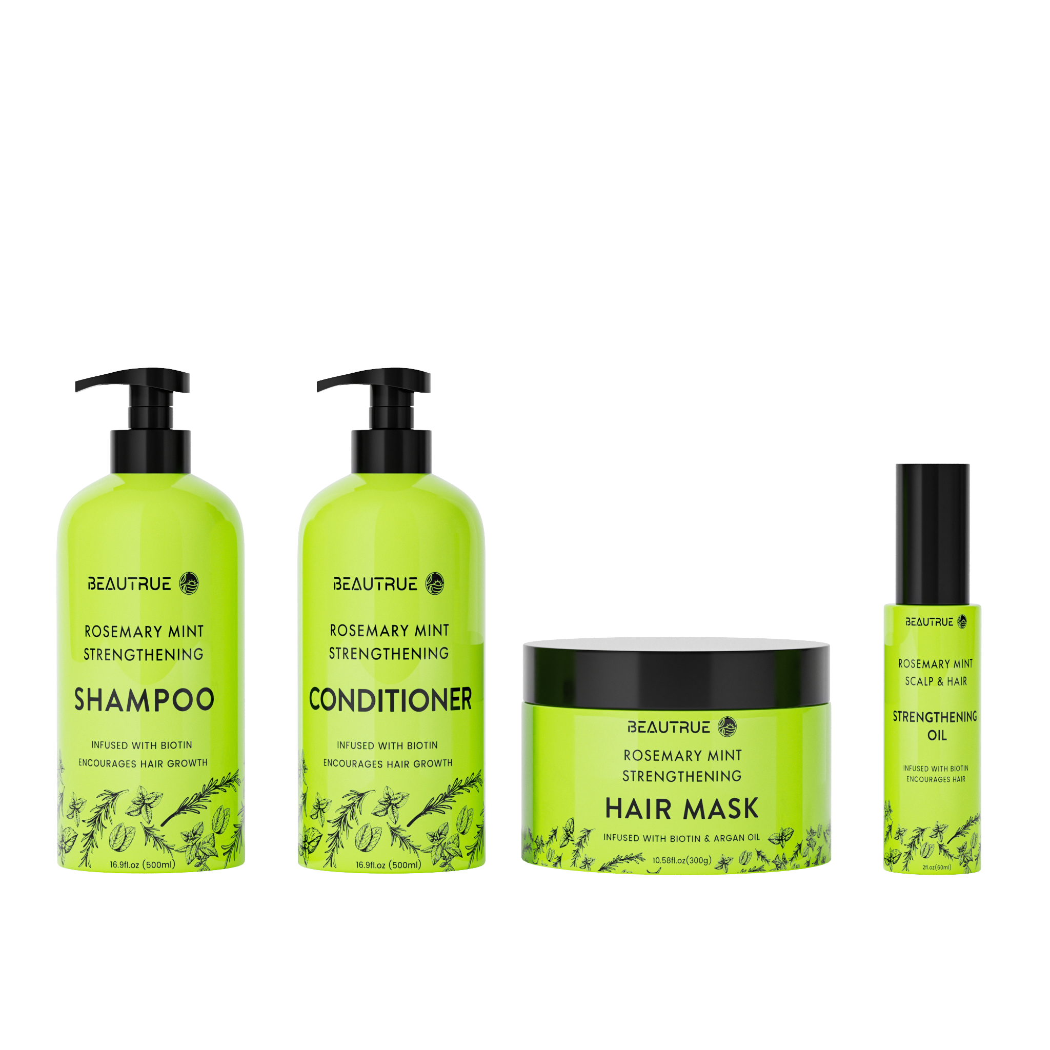 Rosemary Mint Strengthening Hair Care Set;shampoo;conditioner;hair mask;hair oil;rosemary mint shampoo