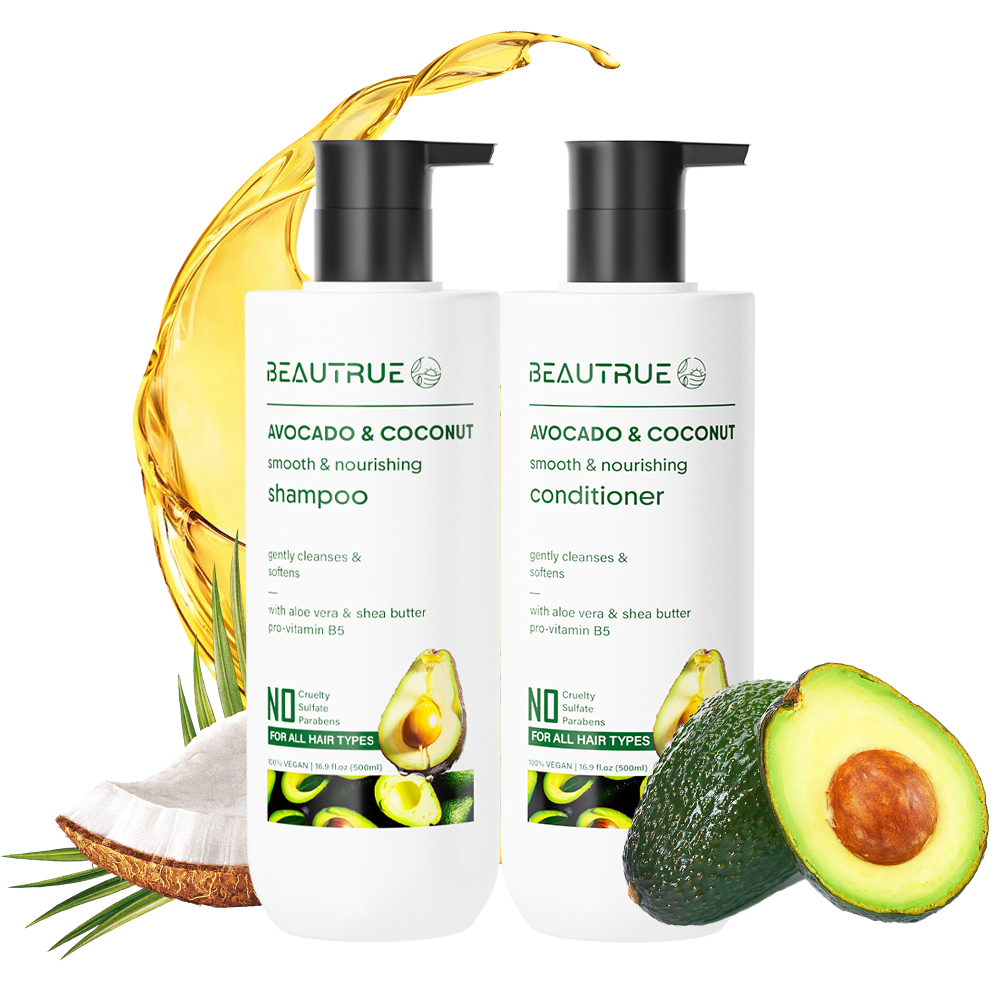 YOUR LOGO Coconut Avocado Shampoo and Conditioner Sets Color Safe Ultra Moisture Sulfate Free For All Hair Types Moisturizing