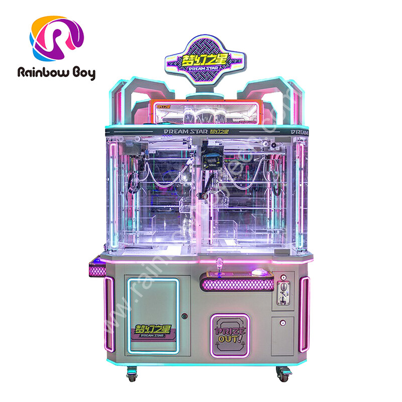 Dream Star Coin Operated Doll Claw Game Machine