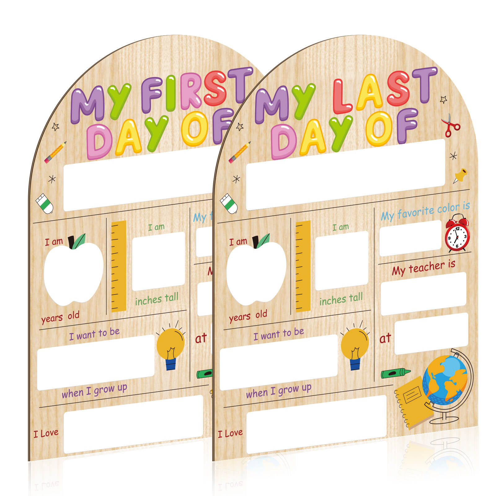 Wooden Double-Sided Cute Back to School Board Sign