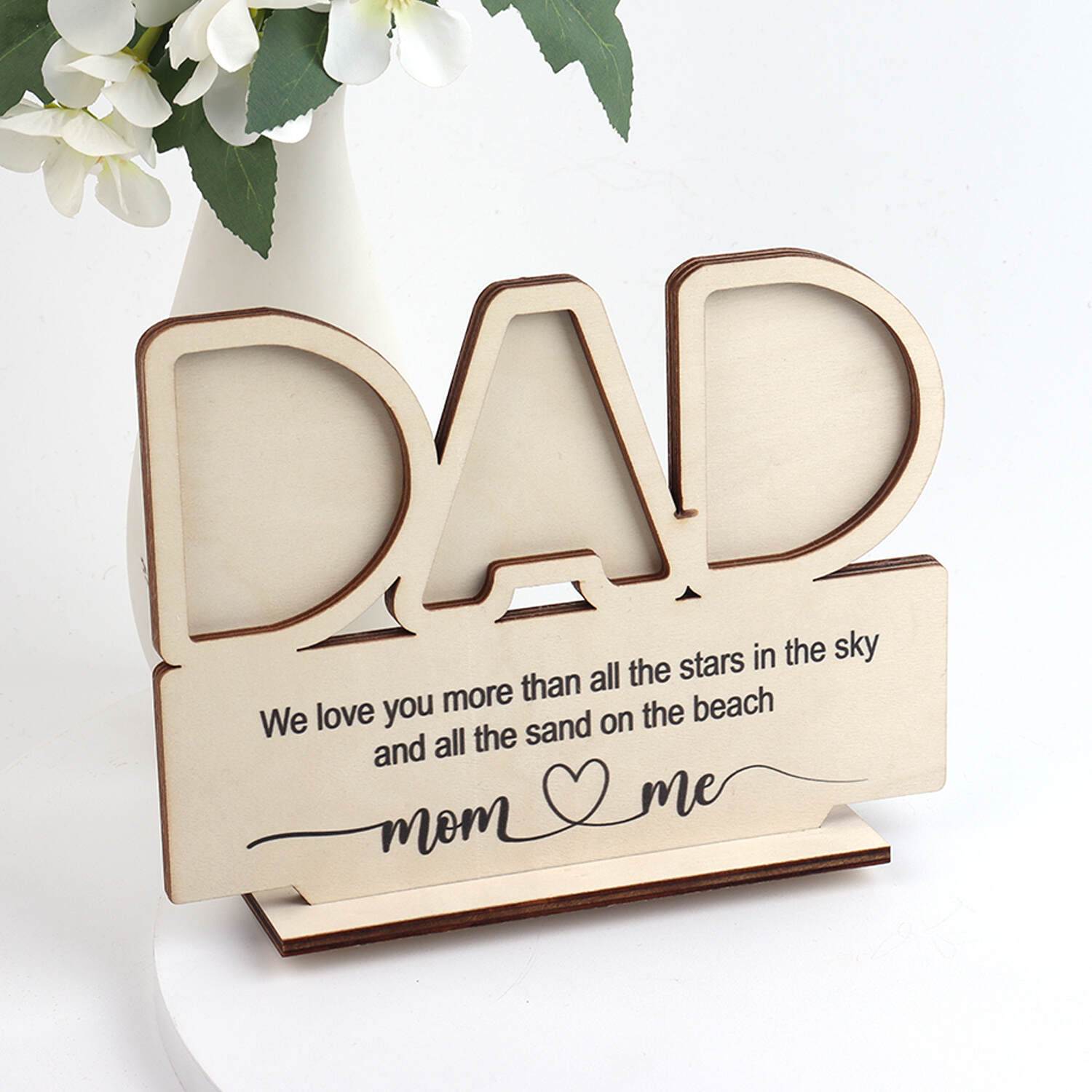 Father's Day Gifts DAD Shape Wooden Photo Frame