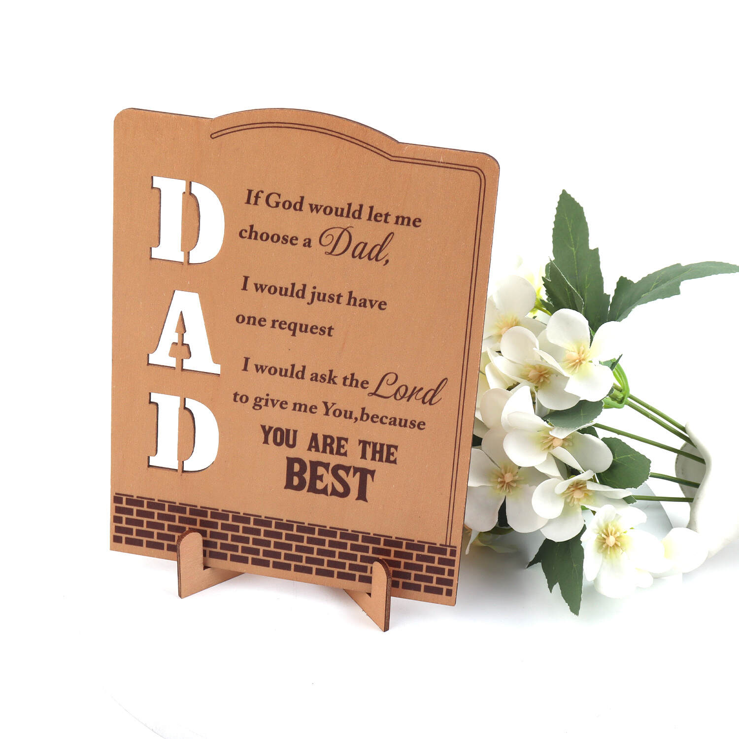 Wooden Fathers Day Ornaments Best Dad Fathers Day Sign Photo Frame