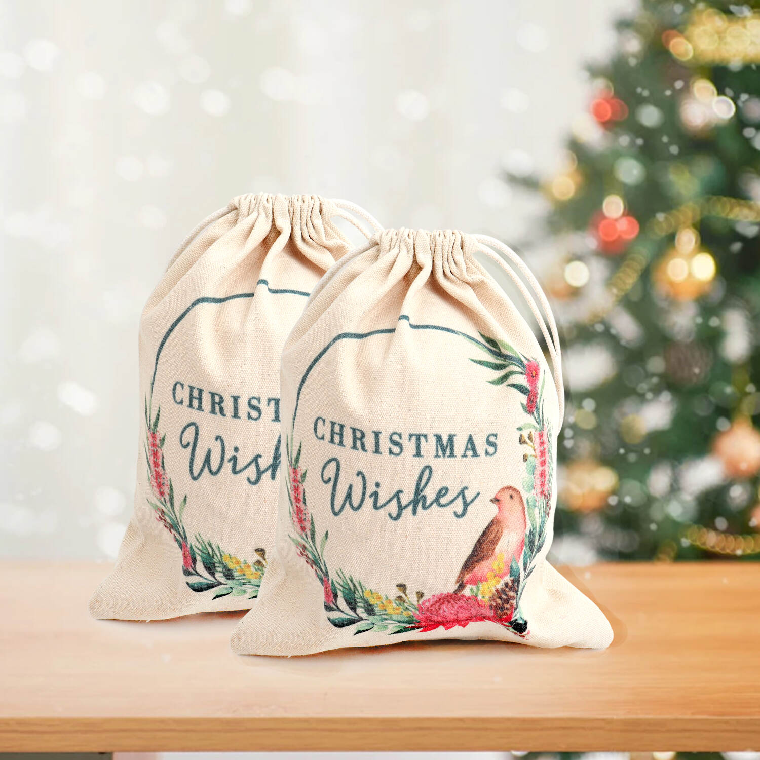 Christmas canvas cotton bag gift bags for children