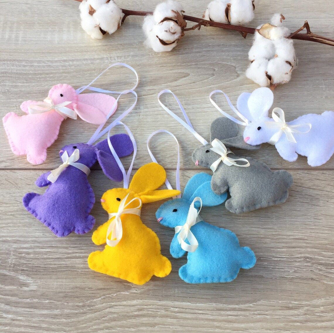 Easter tree ornaments handmade cute bunny